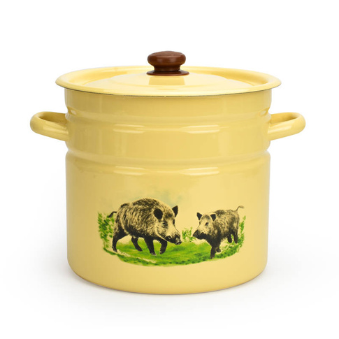 Emaille Kochtopf 12L Mit Deckel - Für Induktion, Universal Suppentopf