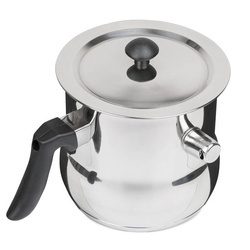 Milchtopf Edelstahl 1,5L mit Deckel Pfeife Milchkochtopf Stieltopf Topf Simmertopf Induktion