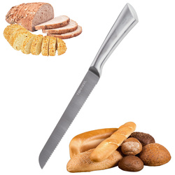 Brotmesser Edelstahl mit Wellenschliff Küchenmesser Brotsäge Brot-Sägemesser Einteiliges Design