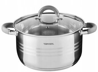 Edelstahl Kochtopf mit Glasdeckel Topf Suppentopf Universaltopf Groß Induktion 18cm