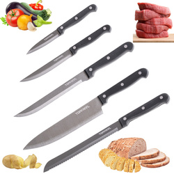 Küchenmesser Set 5-teilig Edelstahl, Kochmesser Brotmesser Allzweckmesser Schälmesser Küche Kochen