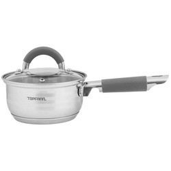 Stielkasserolle Edelstahl Kasserolle Milchtopf Stieltopf Kochtopf Induktion 14cm