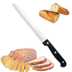 Brotmesser Edelstahl mit Wellenschliff Küchenmesser Brotsäge Brot-Sägemesser Einteiliges Design